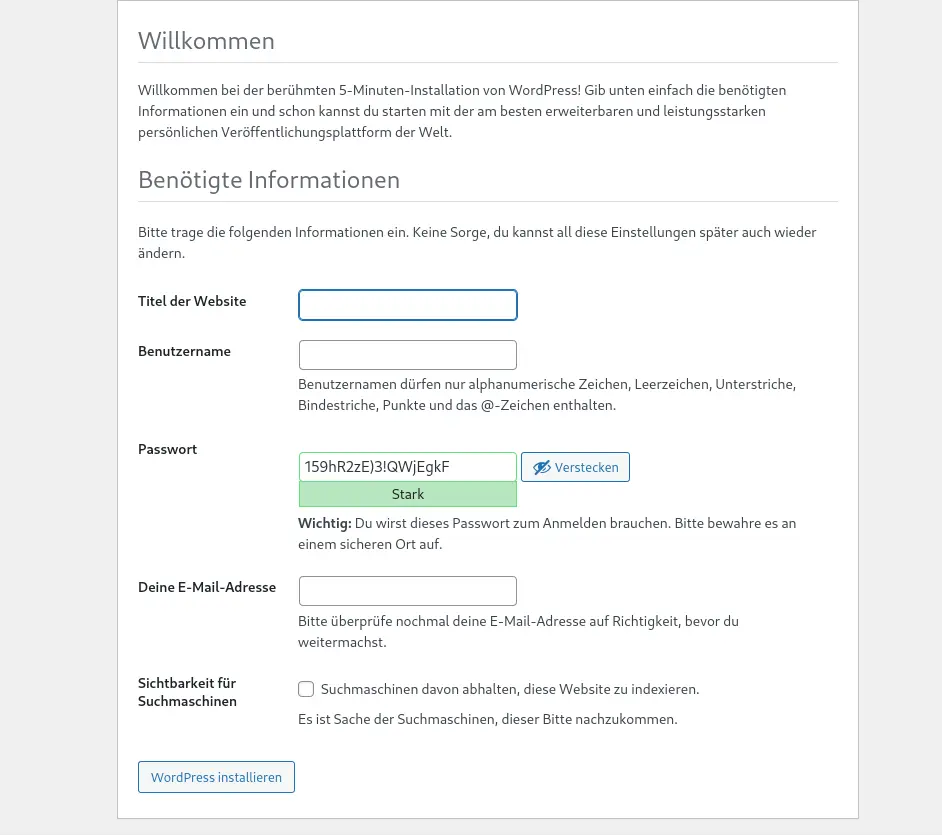 (7/8) WordPress Erst-Einrichtung Menü