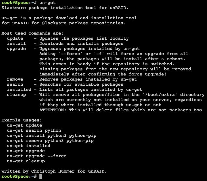 Terminalausgabe un-get